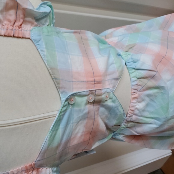 Toddler Girls Carter's Cotton Plaid Flutter Dress Size 4T Pastels NWT - Picture 6 of 7